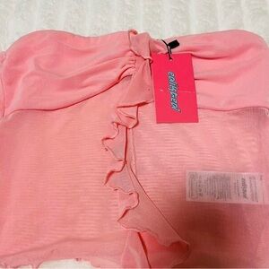 Edikted Vibrant Pink Strapless Top